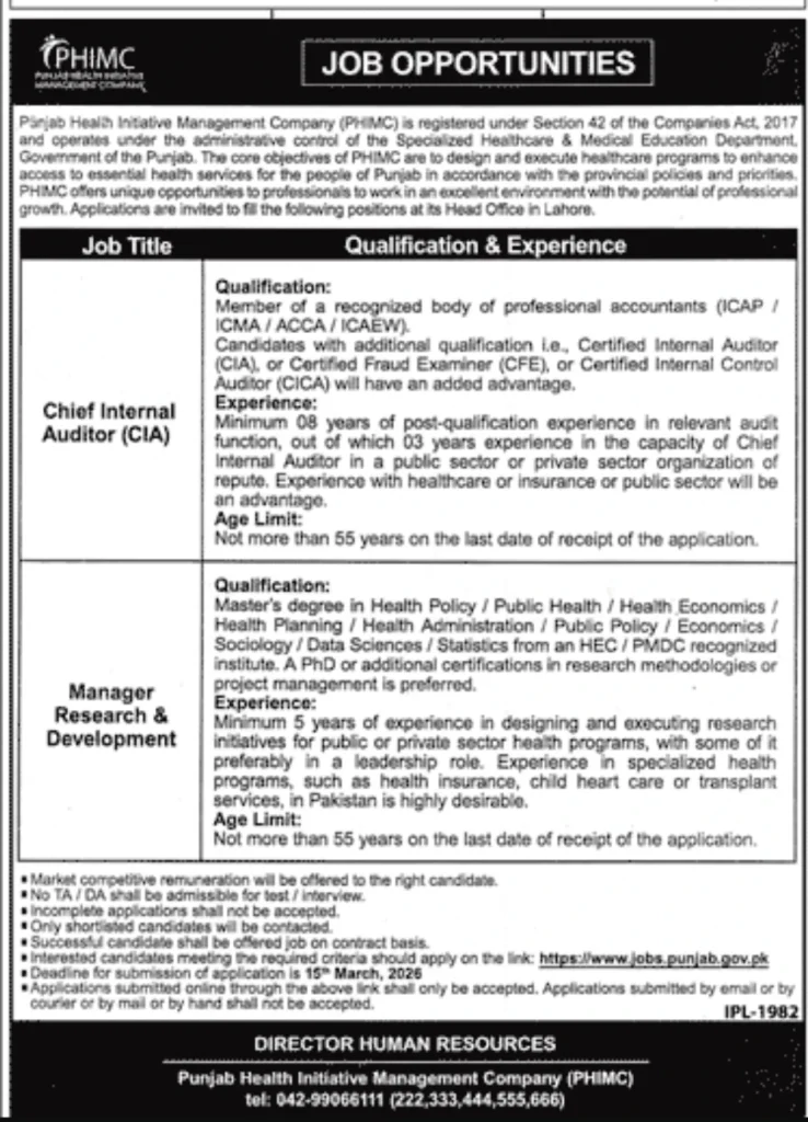 PHIMC Jobs 2026 in Healthcare and Medical Education Department