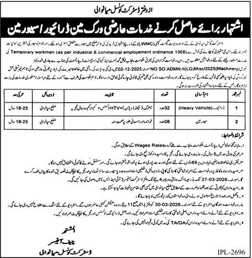 District Council Mianwali Jobs