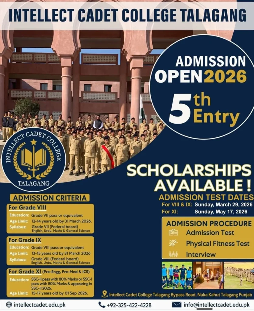 Intellect Cadet College Talagang Admission 2026