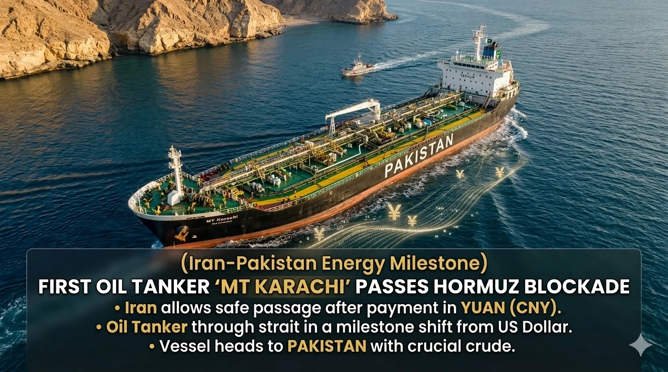 Iran-Pakistan Yuan Deal: First Oil Tanker 'MT Karachi' Passes Hormuz Blockade in Milestone Shift from US Dollar