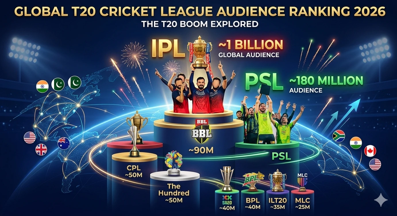 Top Cricket Leagues Ranked by Global Audience in 2026