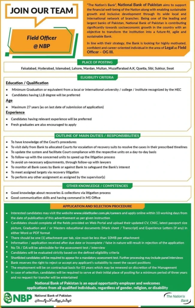 NBP Jobs 2026 advertisement