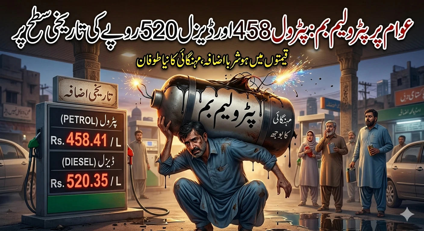 پٹرول 458 اور ڈیزل 520