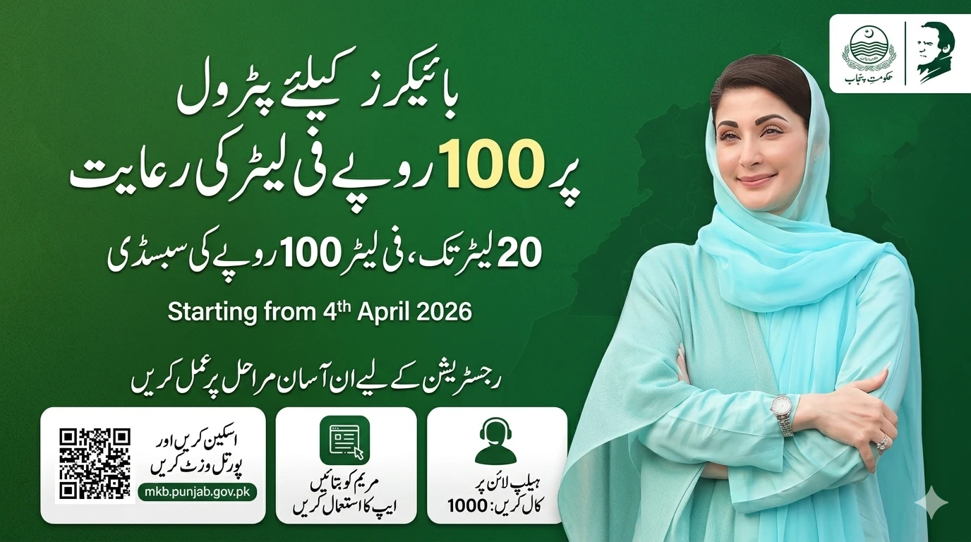Punjab Petrol Subsidy 2026: Register via Maryam Ko Batain App for 100 PKR Discount