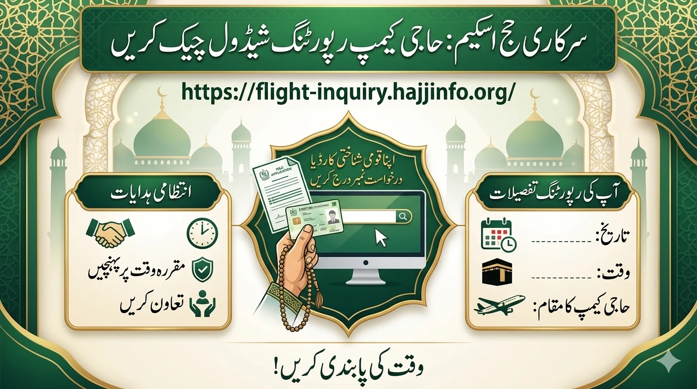 عازمین اب اپنا حاجی کیمپ شیڈول اور فلائٹ کی تفصیلات آن لائن چیک کر سکتے ہیں