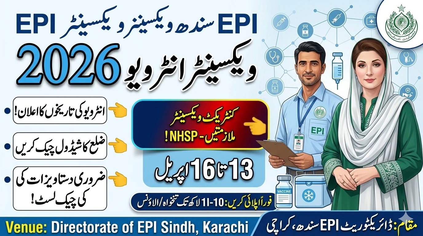 EPI Sindh NHSP Interview Schedule 2026