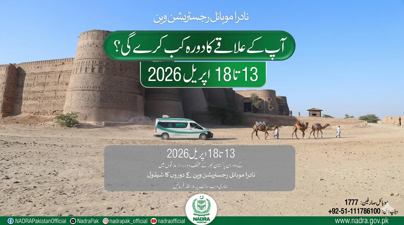 NADRA Mobile Registration Van Schedule April 2026