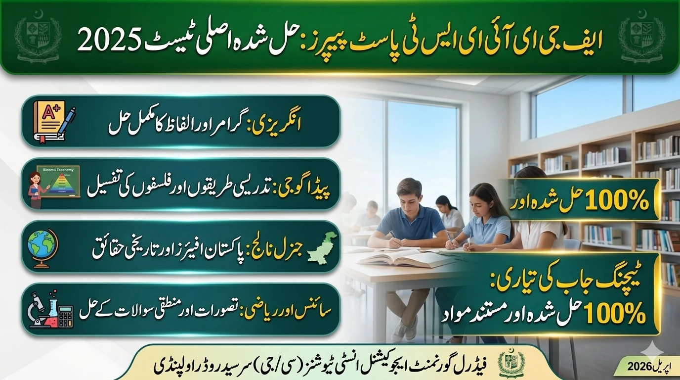 FGEI EST Past Papers: Solved Original Test for Elementary School Teacher