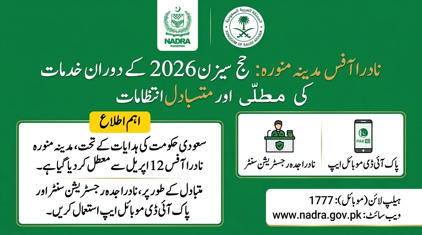 NADRA Medina Office Suspends Services
