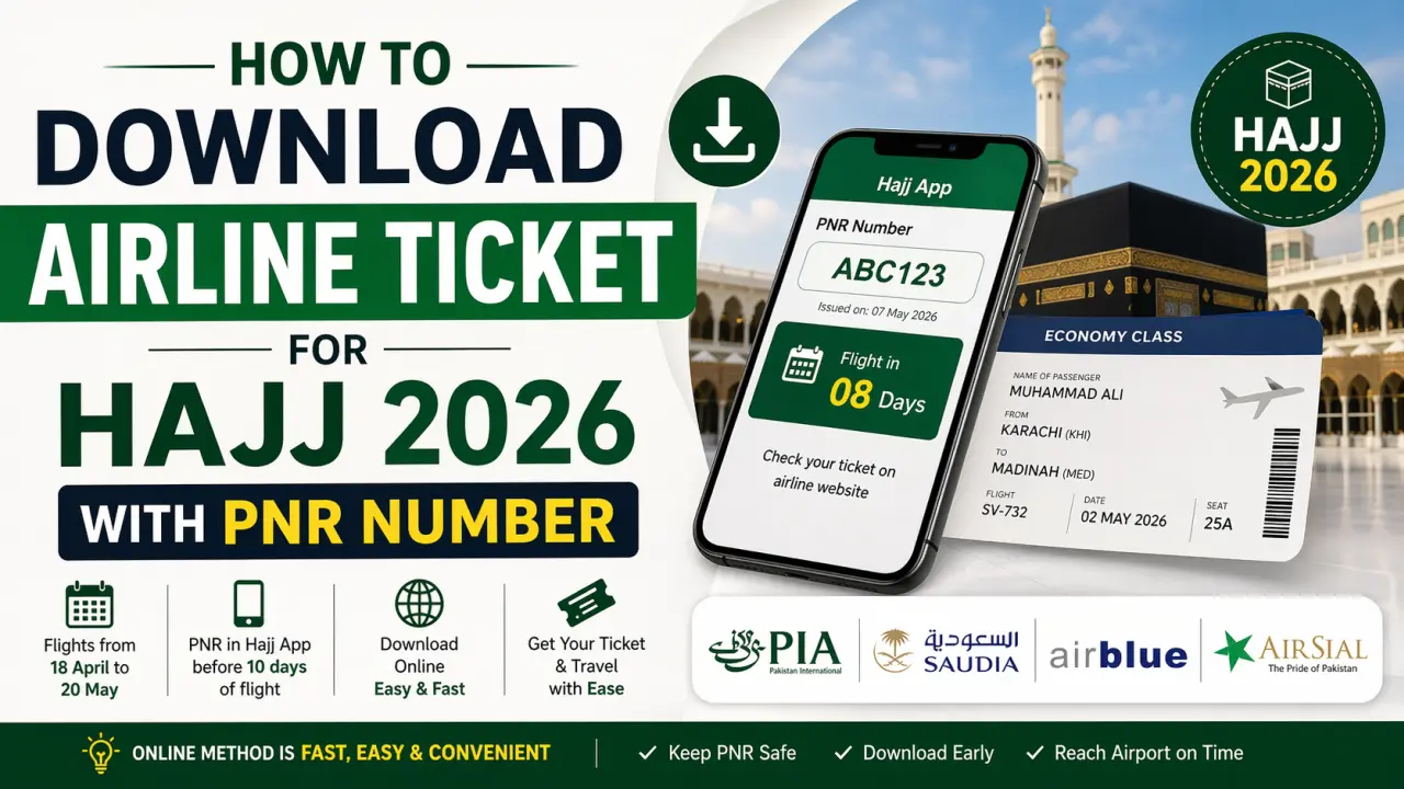 Download Airline Ticket for Hajj 2026 with PNR Number