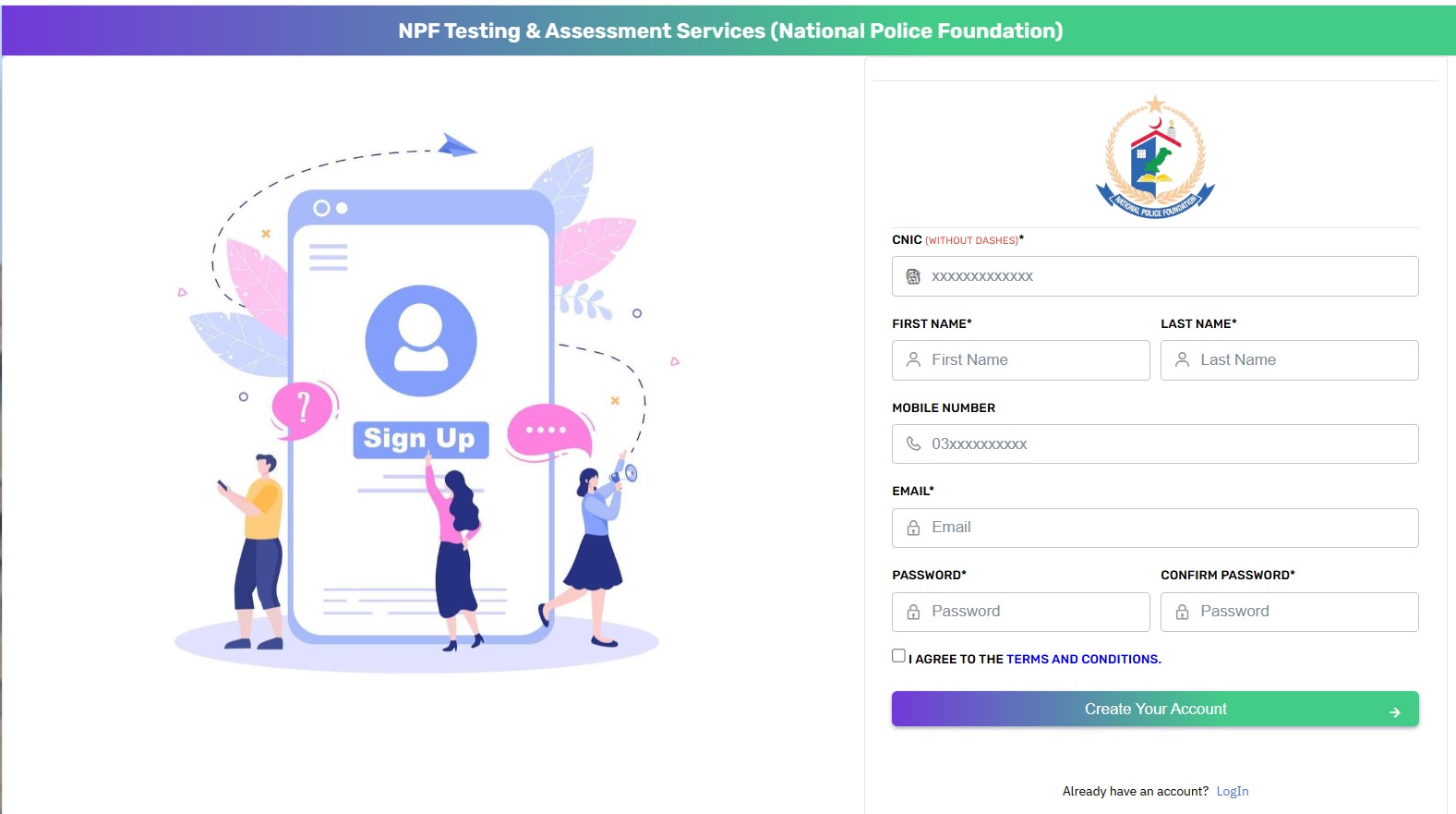 npftas.pk Registration